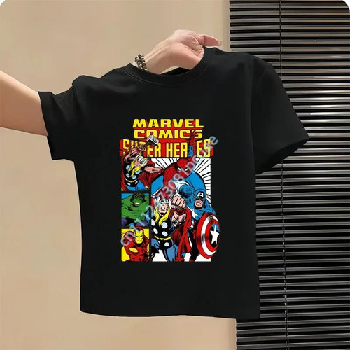 Kids' Avengers T-Shirt - Team Action Design Black