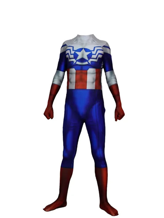 Kostým Captain America – modro-bílo-červený overal s hvězdou