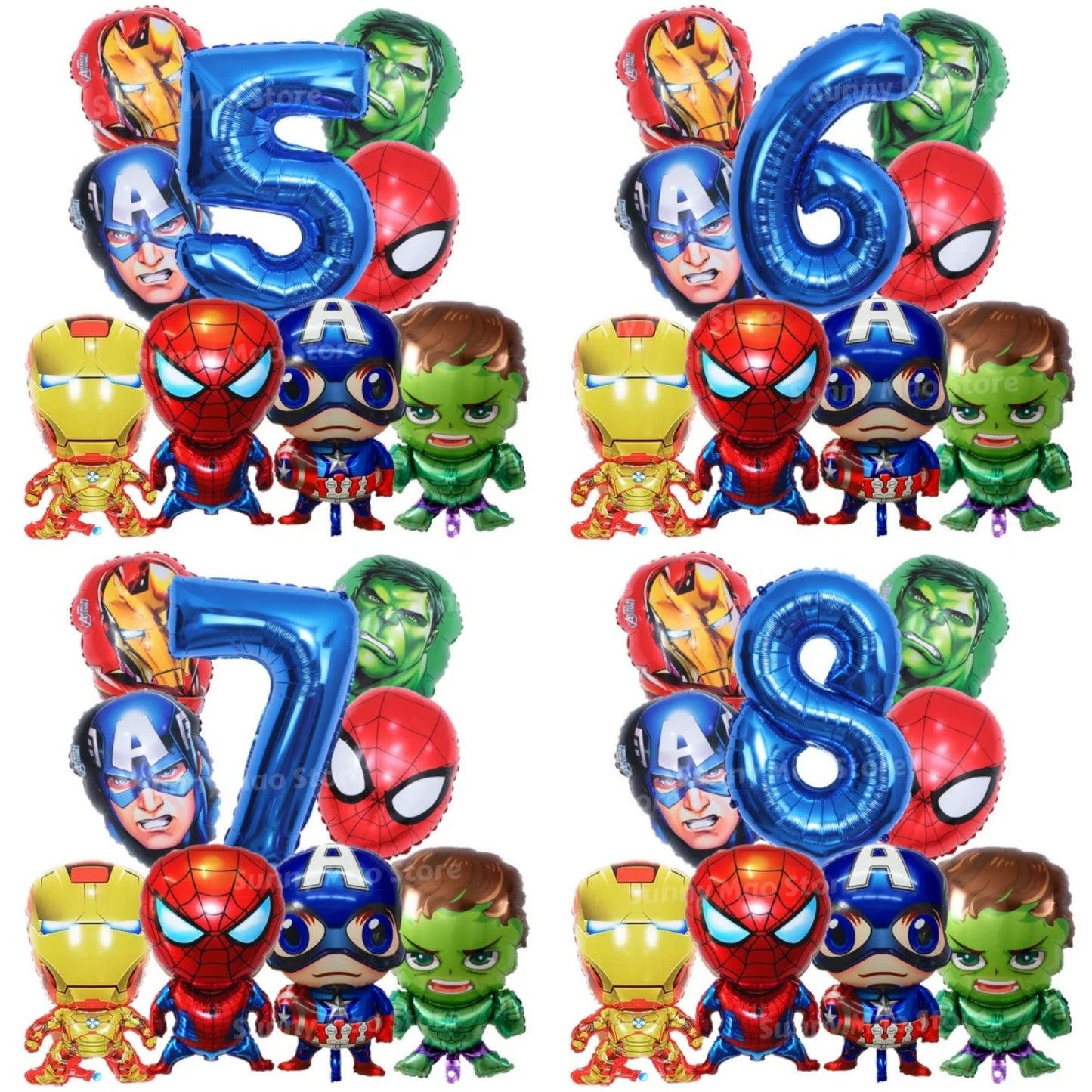 Dekorační sada k narozeninám Avengers – balónky s čísly Iron Man Spider-Man