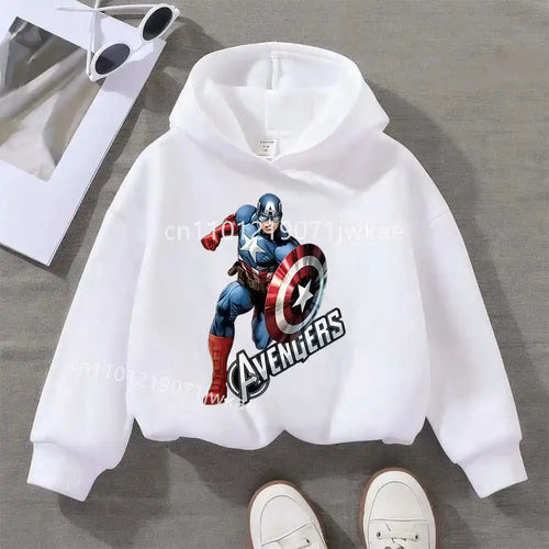 Avengers Captain America Solo-børnehættetrøje – hvid