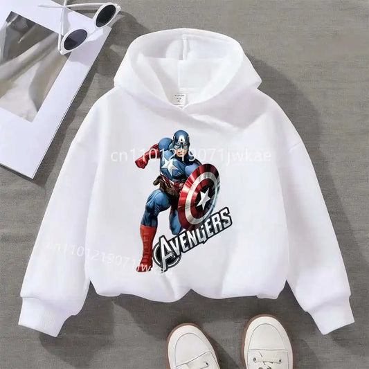 Gyermek Avengers Amerika Kapitány Solo kapucnis pulóver – fehér