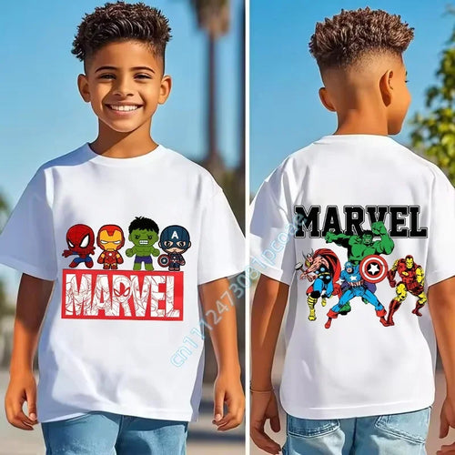 Tricou pentru copii Marvel - Logo varsity, grup de eroi