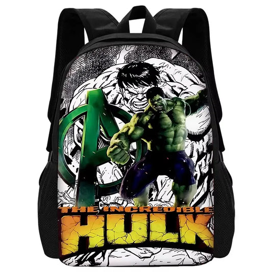 Dětský batoh Hulk – zelené logo Incredible Hulk Avengers v komiksovém stylu