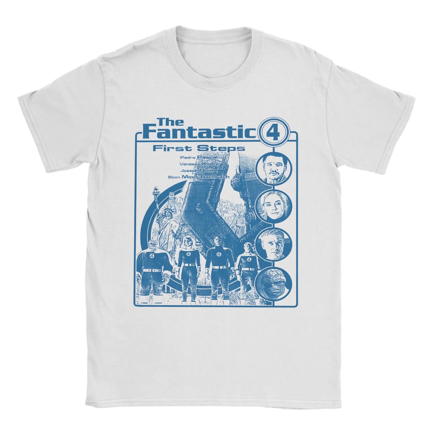 T-shirt The Fantastic 4 First Steps – poster rétro bleu unisexe