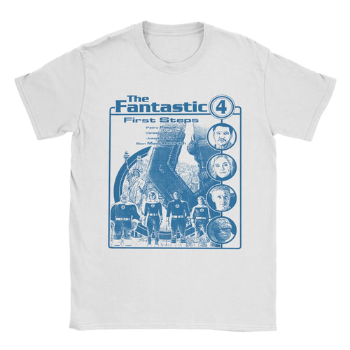 T-shirt The Fantastic 4 First Steps – poster rétro bleu unisexe