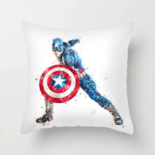 Captain America Cushion Cover – Watercolor Combat Stance