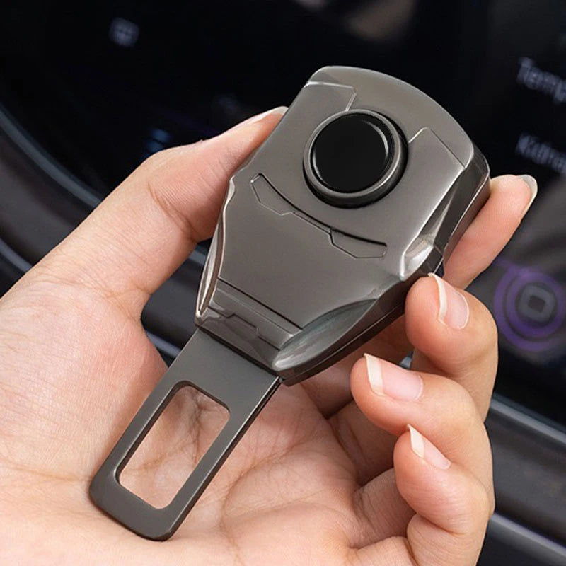 Iron Man Car Accessory - Chrome Seatbelt Buckle Cover