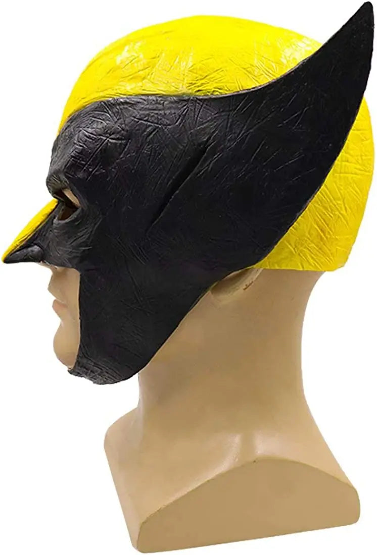 Wolverine-cosplaymask – gul och svart latexmask som täcker halva ansiktet