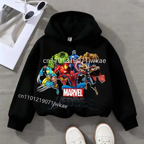 Kids' Marvel Heroes Group Hoodie - Black
