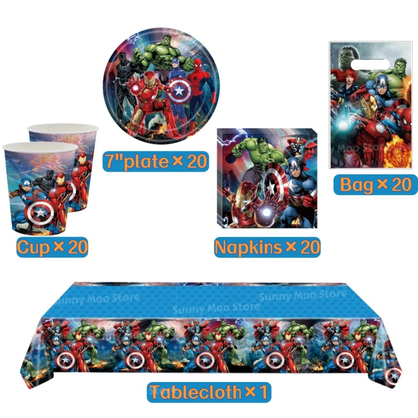 Dekorační sada k narozeninám Avengers – balónky s čísly Iron Man Spider-Man