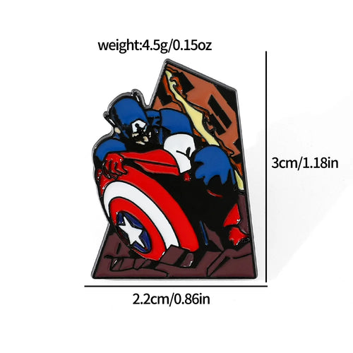 Avengers Amerika Kapitány jelvény – Harcjelenetes kitűző