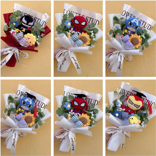 Avengers Spider-Man-buket – håndlavet gave med tøjdyr