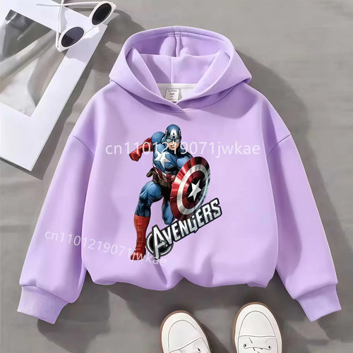 Kids' Avengers Captain America Solo Hoodie - Lilac