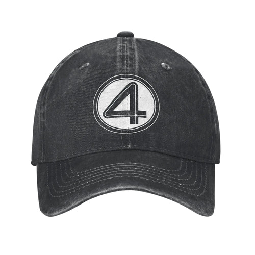 Fantastic Four baseballsapka – koptatott fekete farmer