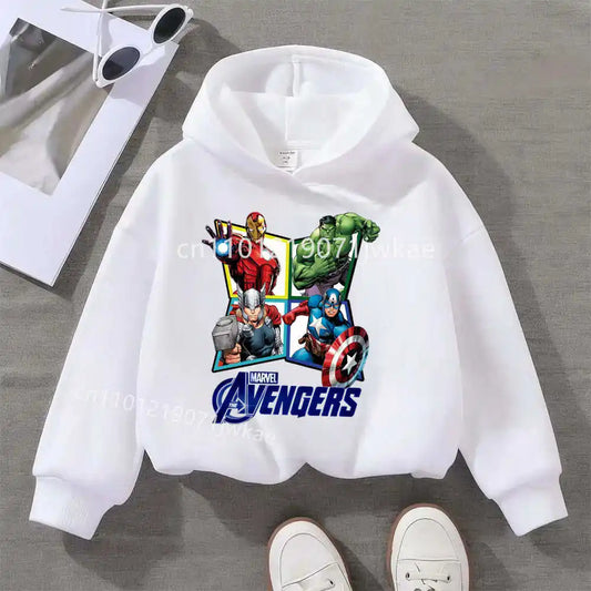 Kids' Avengers Hoodie Diamond 4 Heroes - White