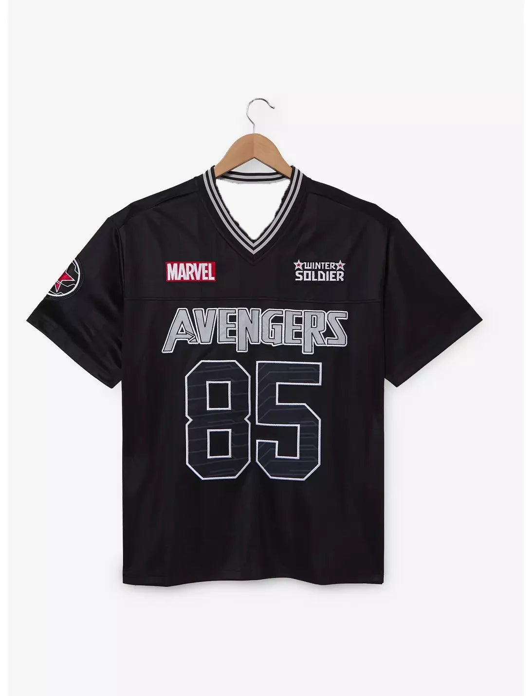 Avengers Winter Soldier T-Shirt - Black Jersey V-Neck