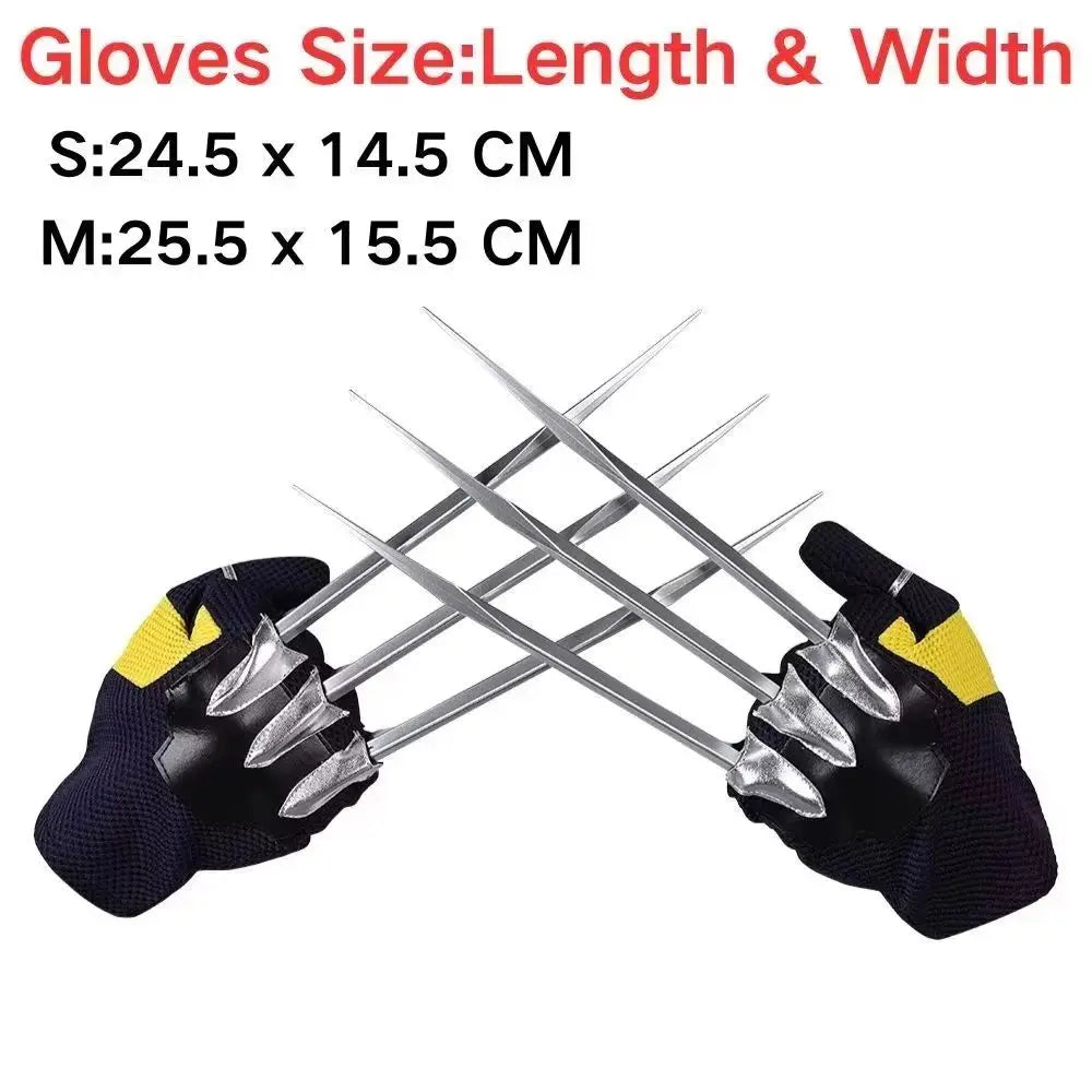 Kostým Wolverine - žluto-modrá kožená bunda s kovovými drápy