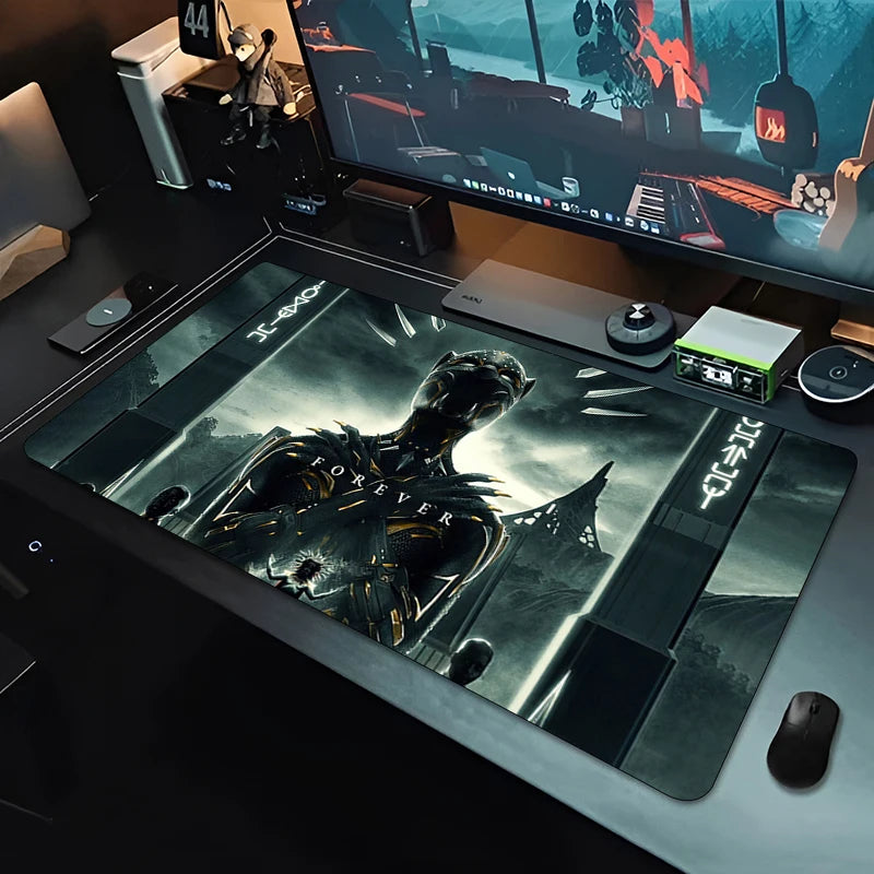 XXL gamingmussemåtte Black Panther – monokrom sort til skrivebord