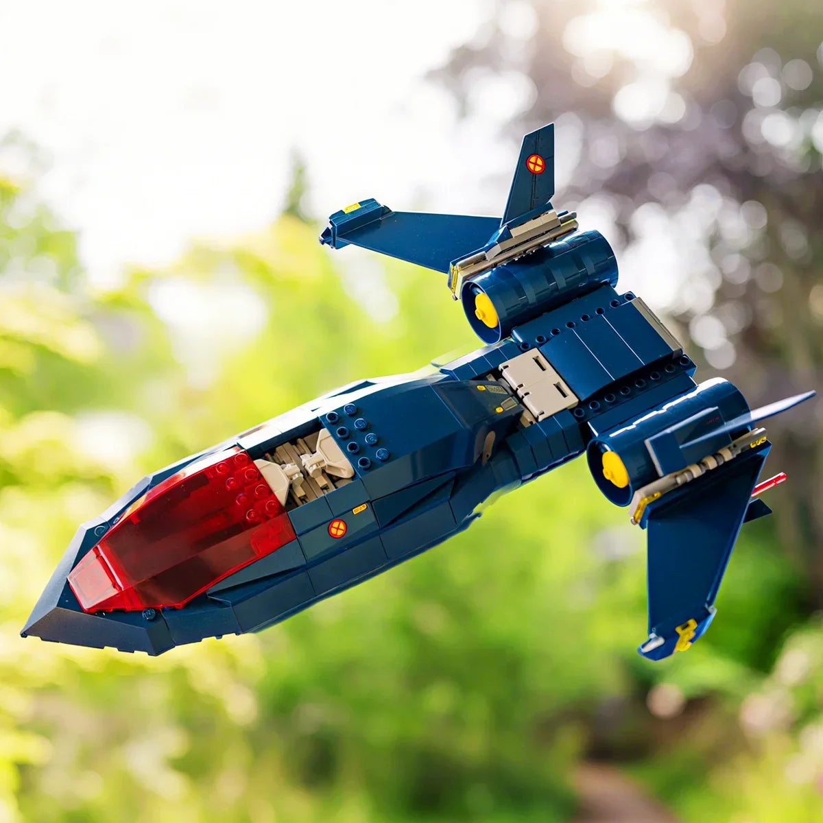 Brinquedo de blocos de construção do avião X-Jet Blackbird - Modelo Avengers X-Men