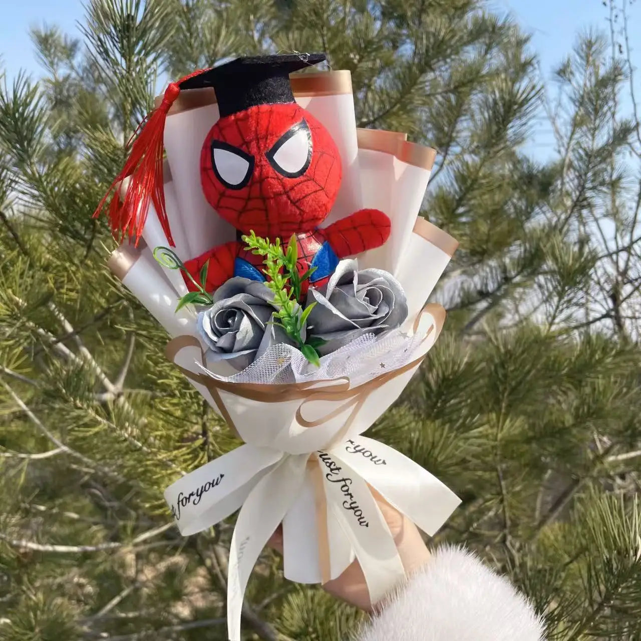 Avengers Spider-Man-buket – håndlavet gave med tøjdyr