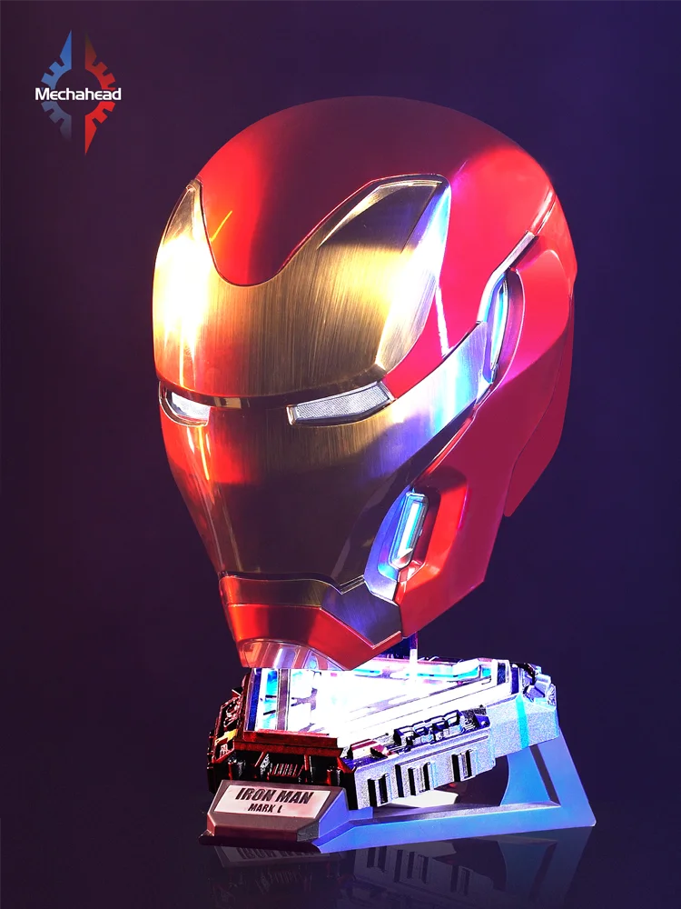 Iron Man Avengers-hjelm – motoriseret rødt og guldfarvet MK50-cosplay