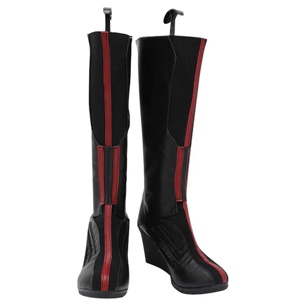 Scarlet Witch Boots - Black and Red Leather with Wedge Heel (Men's)