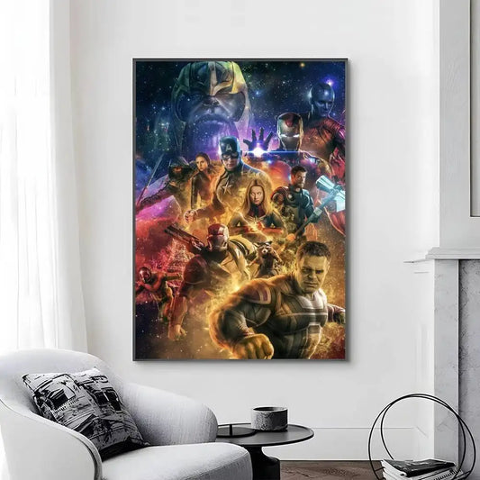 Póster Avengers Infinity War - Design Sombrio Roxo
