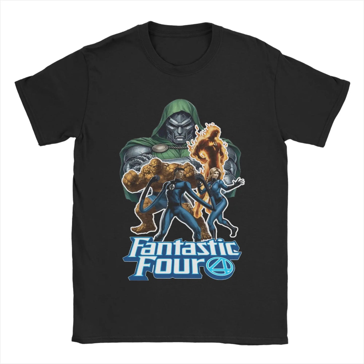T-shirt The Fantastic 4 First Steps – poster rétro bleu unisexe