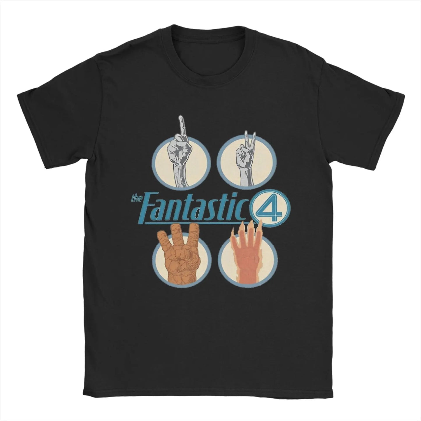 T-shirt The Fantastic 4 First Steps – poster rétro bleu unisexe