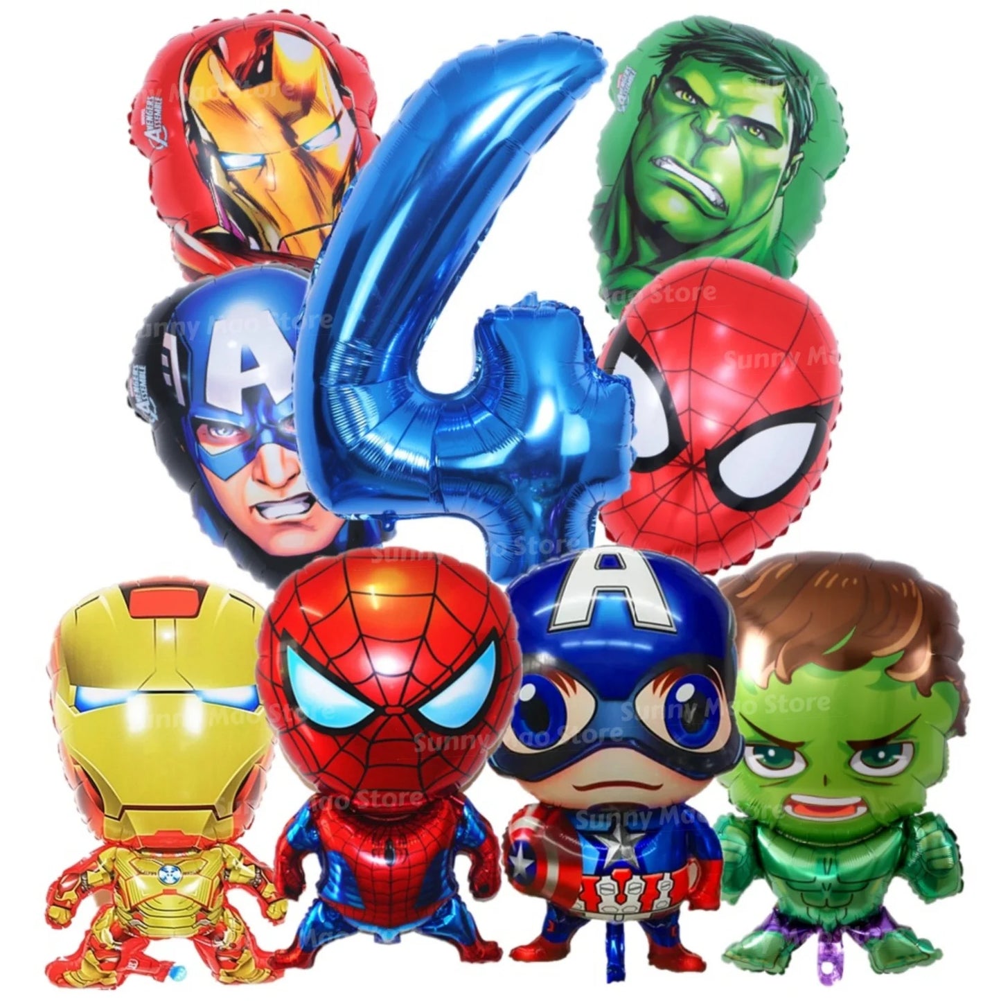 Dekorační sada k narozeninám Avengers – balónky s čísly Iron Man Spider-Man