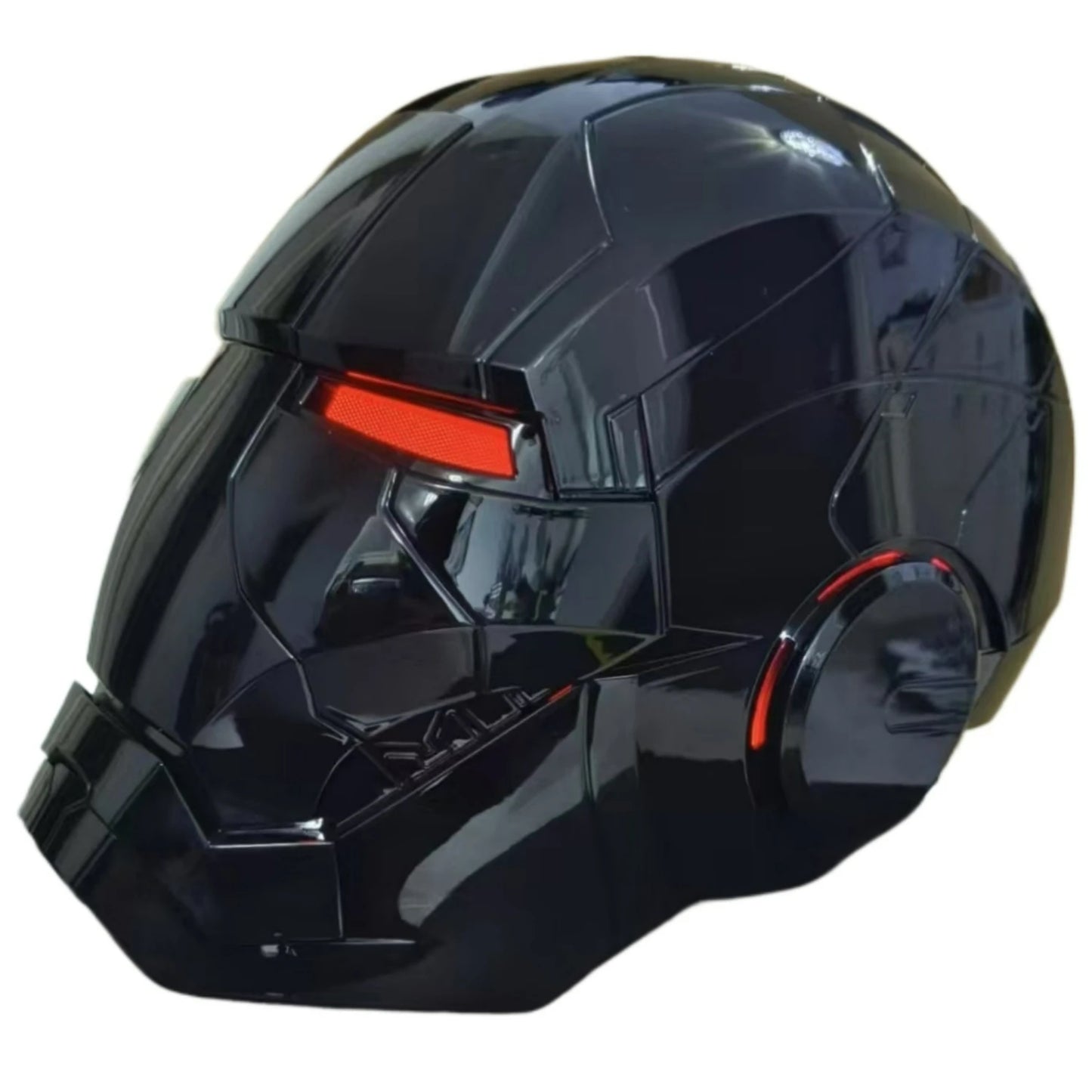 Iron Man MK5 Black Helmet - LED Eyes, Voice-Controlled Cosplay