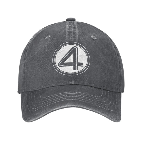 Fantastic Four-kasket – Mørkegrå denim med vasket effekt