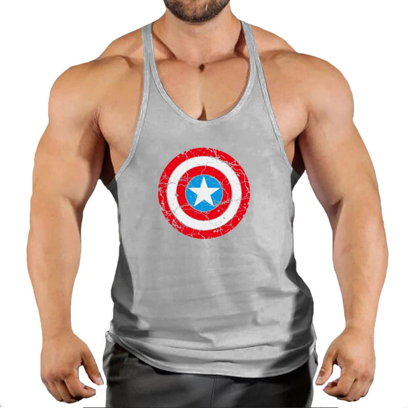 Captain America Men's Fitness Tank Top - Red Shield