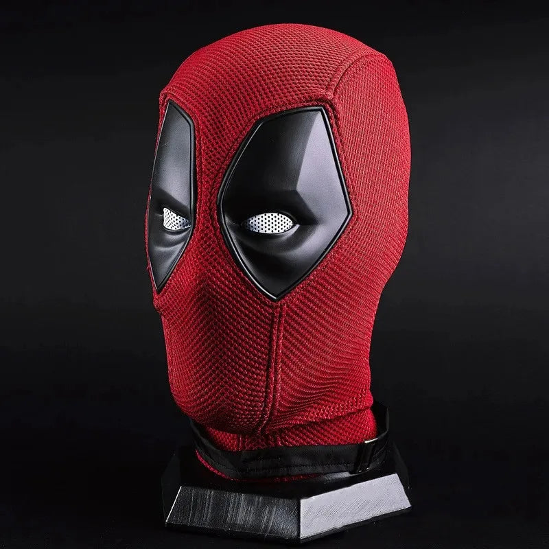 Deadpool-cosplaymask med huva – heltäckande i rött och svart tyg