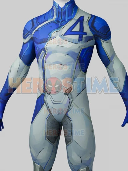 Disfarce Fantastic Four Mister Fantastic - Fato Azul e Cinzento com Efeito de Armadura