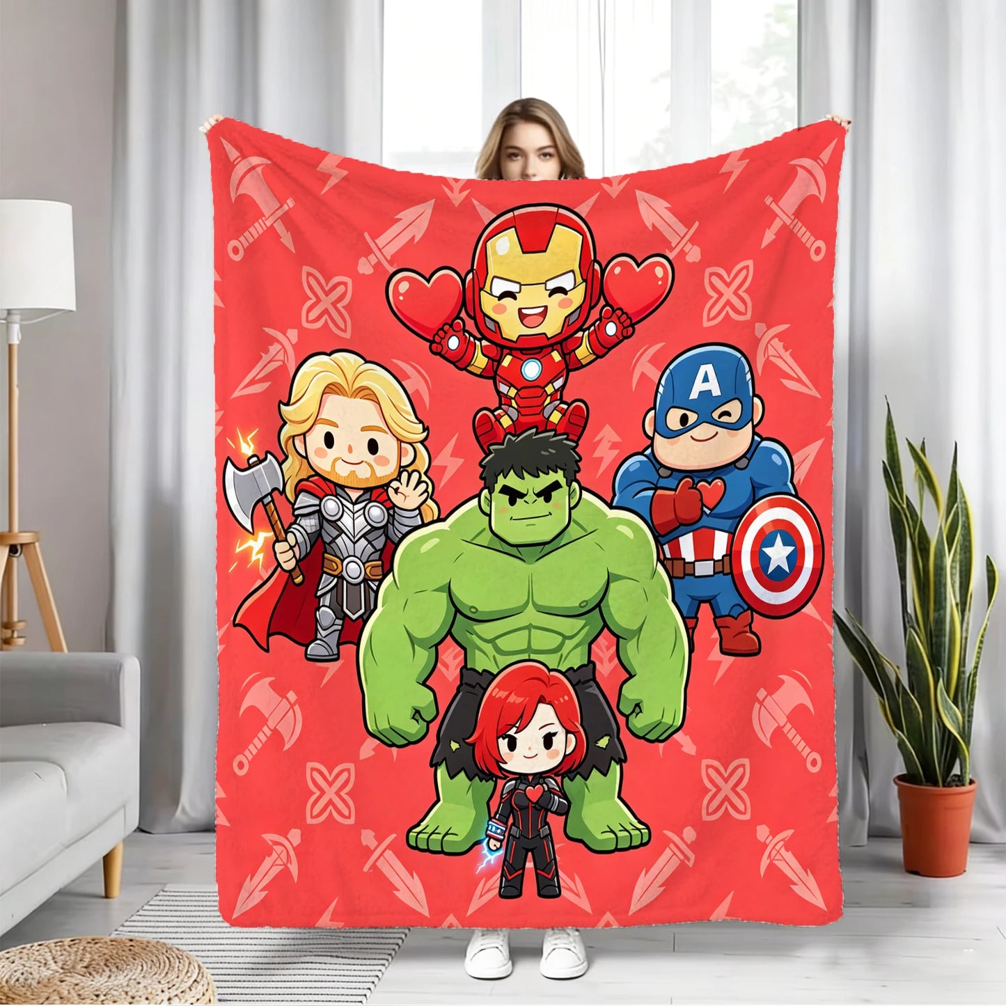 Avengers Chibi polárpléd – piros csapat