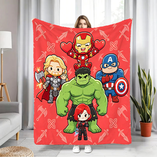 Avengers Chibi-fleecepläd – Rött lag