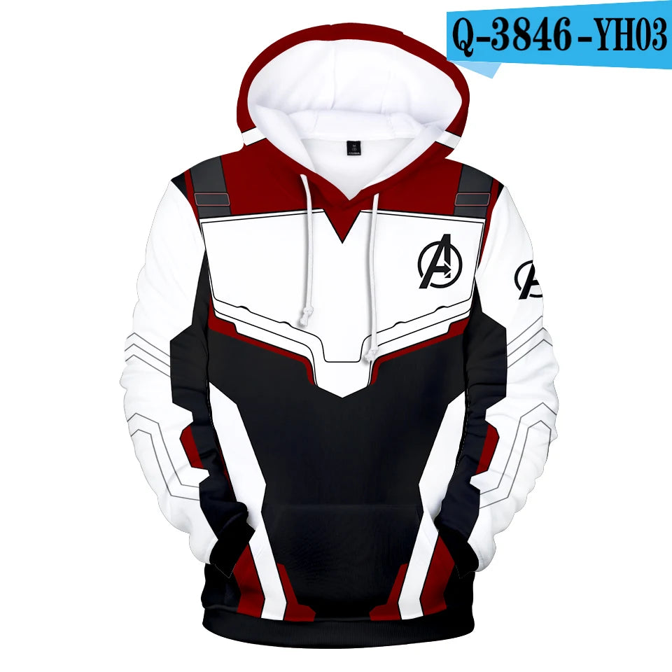 Avengers Endgame Hoodie - 3D Quantum Suit White Red