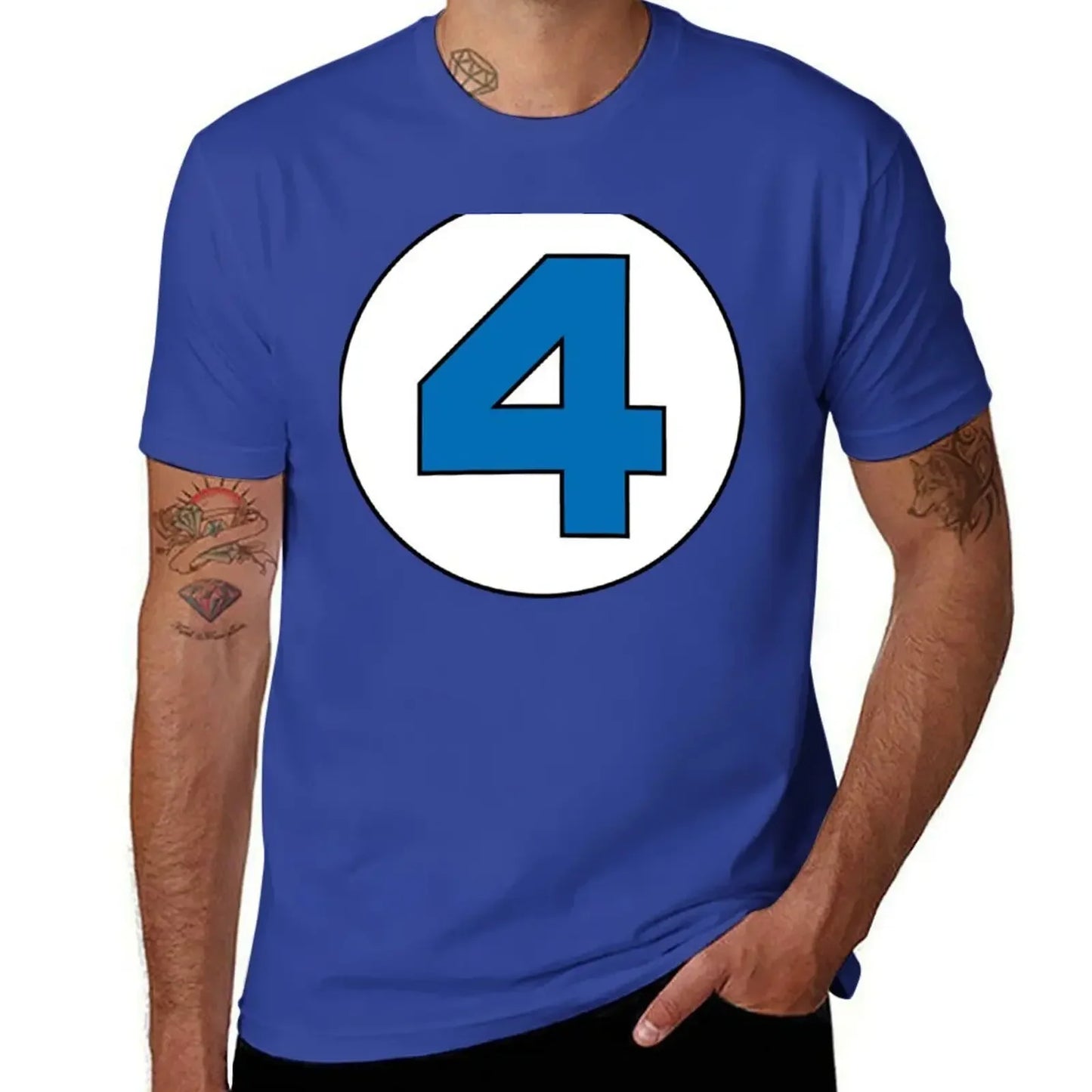 T-shirt The Fantastic 4 – stor rund logotyp i svart, oversize
