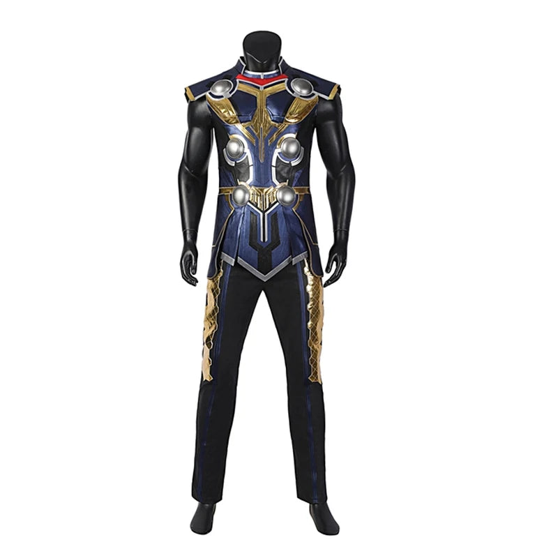 Costum de cosplay Thor Love and Thunder – combinezon Odinson cu pelerină roșie și armură