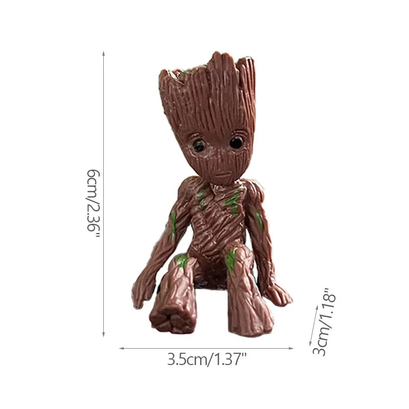 Breloc Baby Groot, figurină 3D - Colecție cu diverse costume