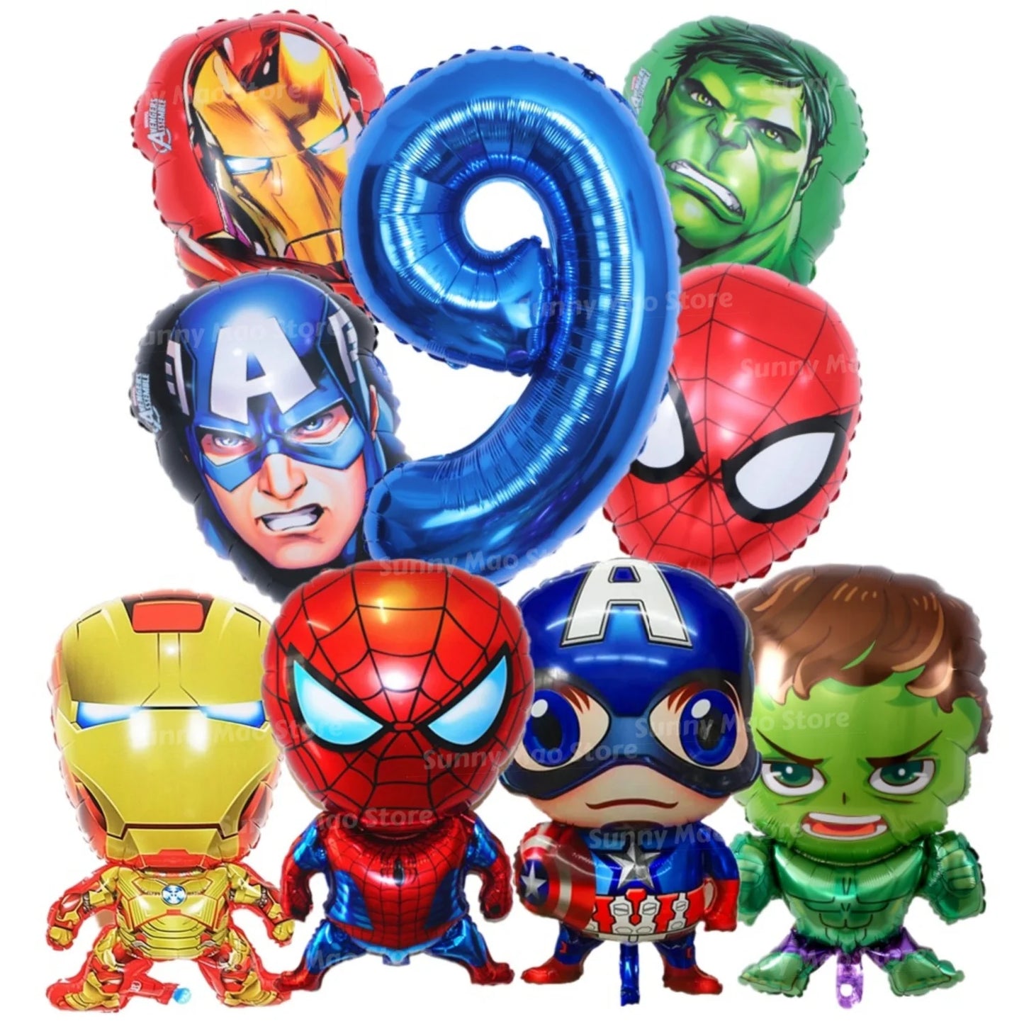 Dekorační sada k narozeninám Avengers – balónky s čísly Iron Man Spider-Man