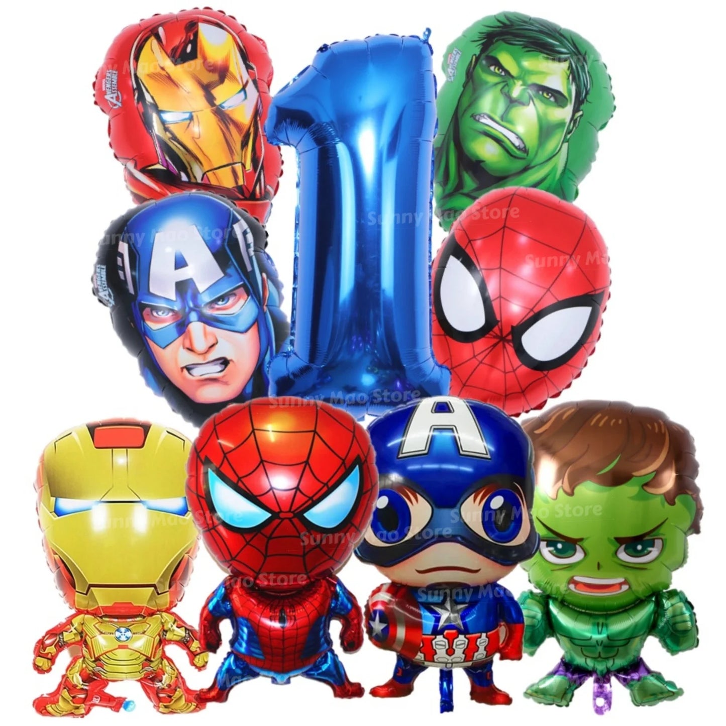 Dekorační sada k narozeninám Avengers – balónky s čísly Iron Man Spider-Man