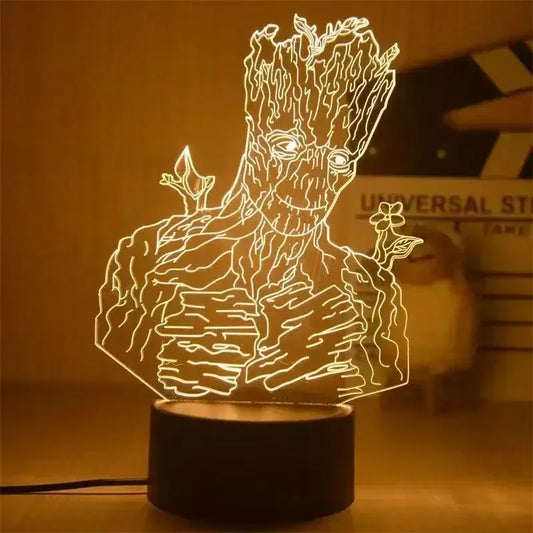 Candeeiro LED Avengers Groot – Braços levantados, 3D, 18cm