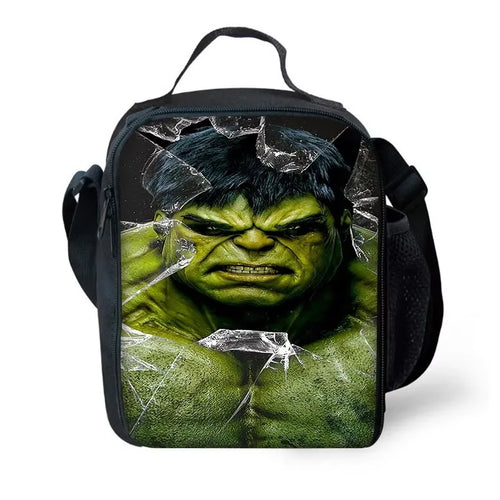 Saco de Almoço Infantil Hulk - Efeito de Vidro Partido no Rosto