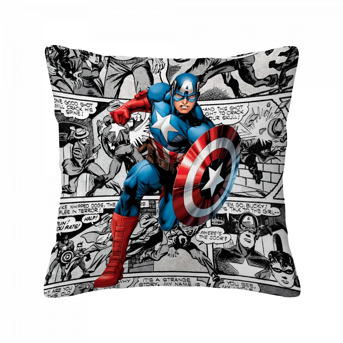 Captain America Cushion Cover - Vintage Comic Page