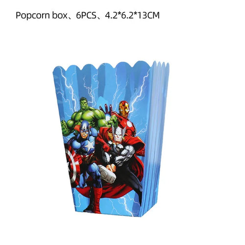 Decorațiuni pentru aniversare Avengers - Cutii pentru popcorn x6