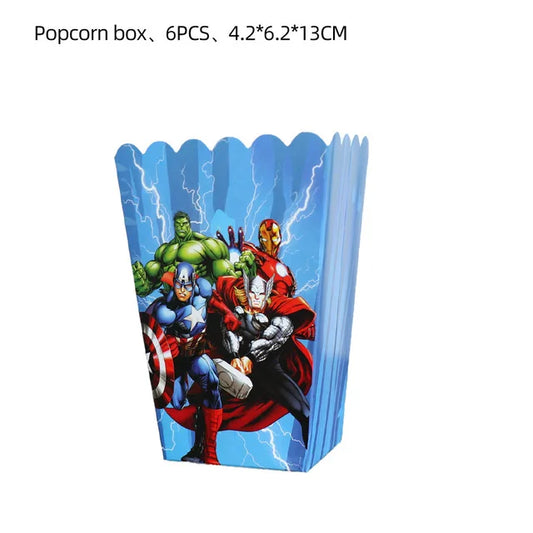 Decoração de aniversário Avengers - caixas de pipocas x6