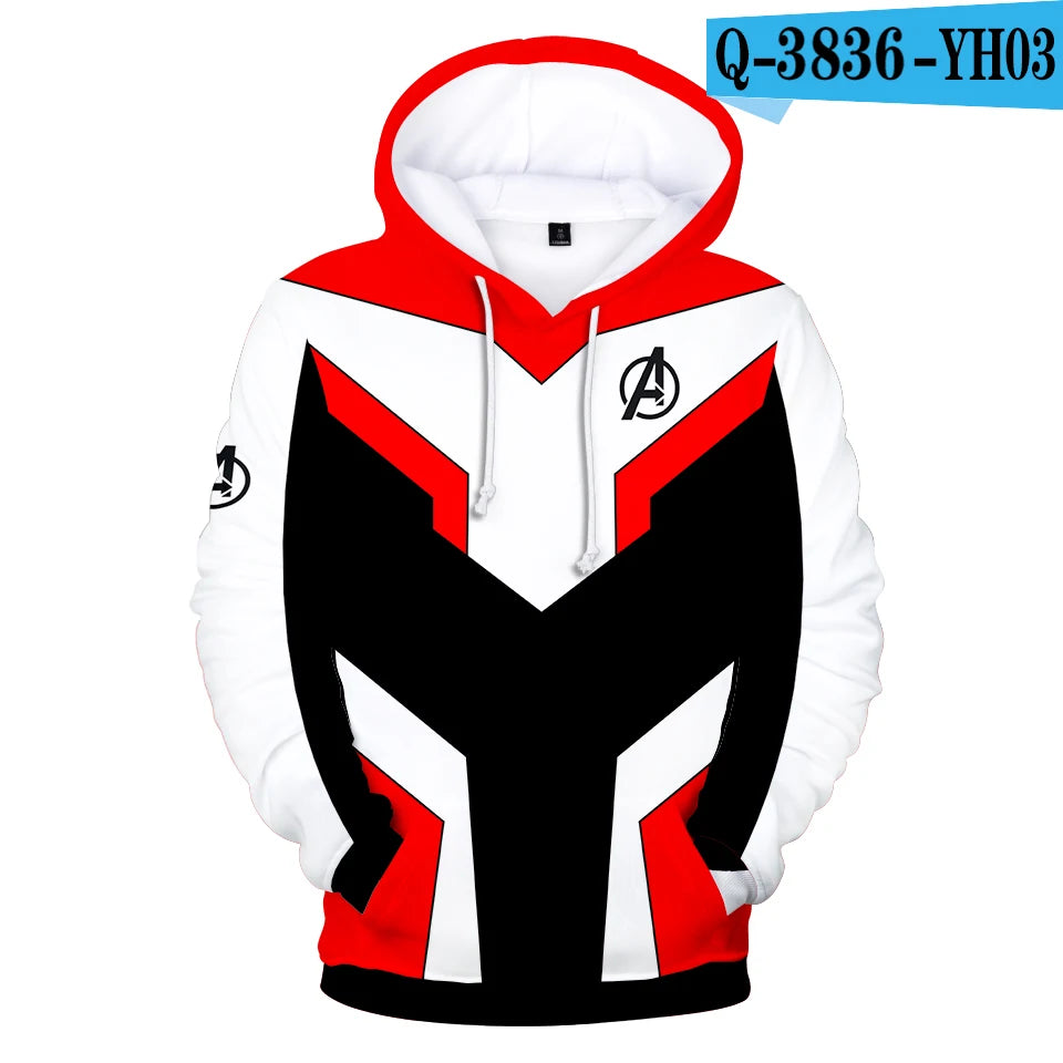 Avengers Endgame Hoodie - 3D Quantum Suit White Red