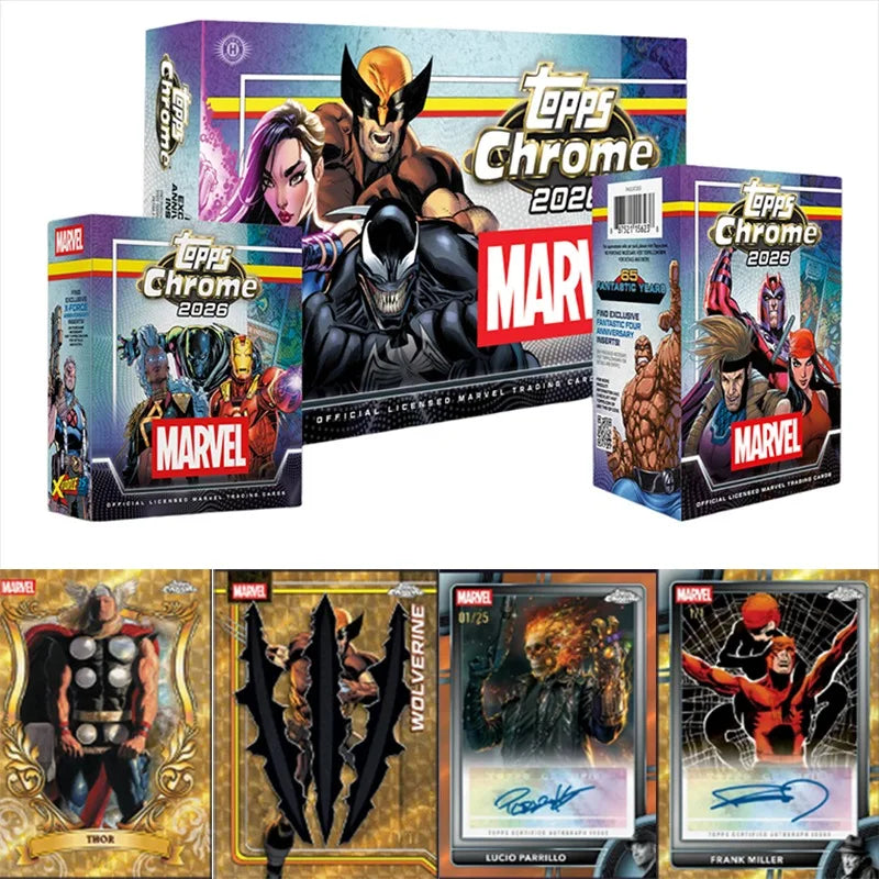 Cărți de colecție Topps Chrome Marvel Comics 2026 - Set oficial Wolverine Venom